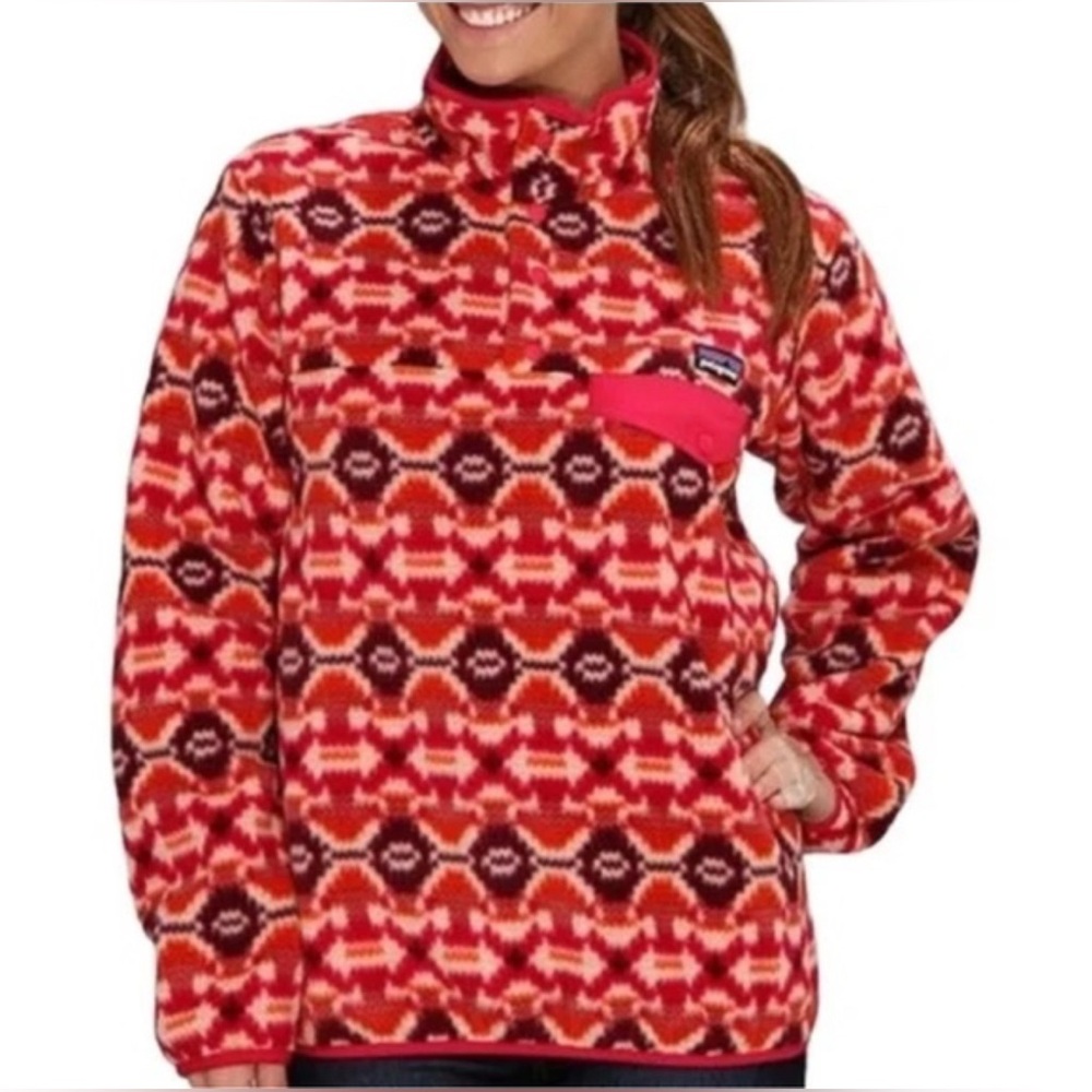 Patagonia Vtg Womens  Synchilla Fleece Jacket Med  Multicolor Aztec Western